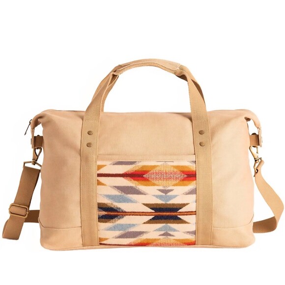 PENDLETON Large Weekender Wyeth Trail Canvas & Wool Shoulder Strap NWT - Picture 1 of 12